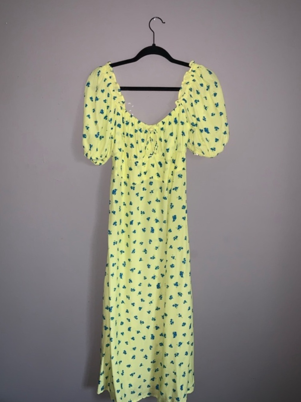 Faithfull the Brand Bette Lemon Luda Floral Linen Dress - Size Medium